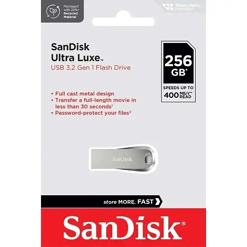 Флеш-накопичувач USB 256Gb Ultra Luxe, Silver, USB 3.2 Gen 1, до 400 МБ/с (SDCZ74-256G-GAM46 SanDisk teh0029101 - фото 4