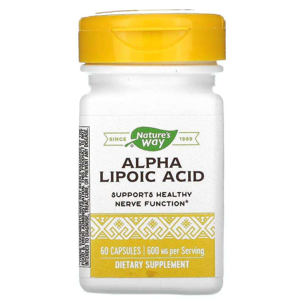 Альфа-ліпоєва кислота, Alpha Lipoic Acid, 60 капсул (200 мг у капсулі) Nature's Way vit0002601
