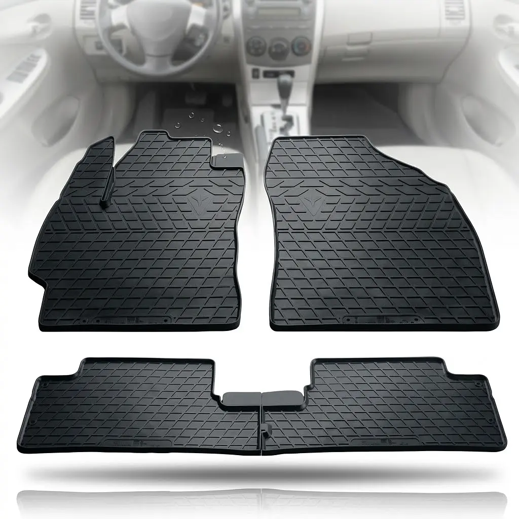Автомобільні килимки в салон Toyota Corolla (E140) 2006-2012 євро борт 2 см Гумові Чорні 4 шт