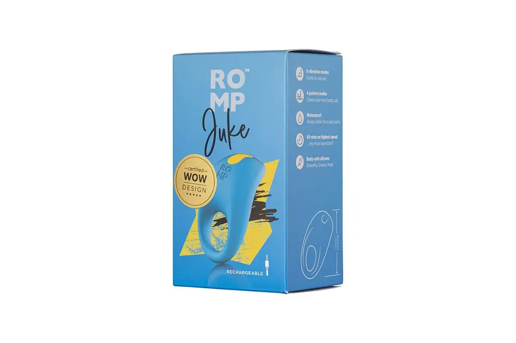 Ерекційне віброкільце Romp Juke особлива вигнута віброголовка 10 варіантів стимуляції - фото 8