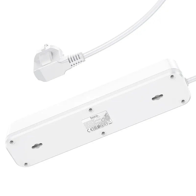 Сетевой фильтр Hoco NS1 Aura 4-bit PD 20W 2xUSB+Type-C (White) [69974] - фото 2