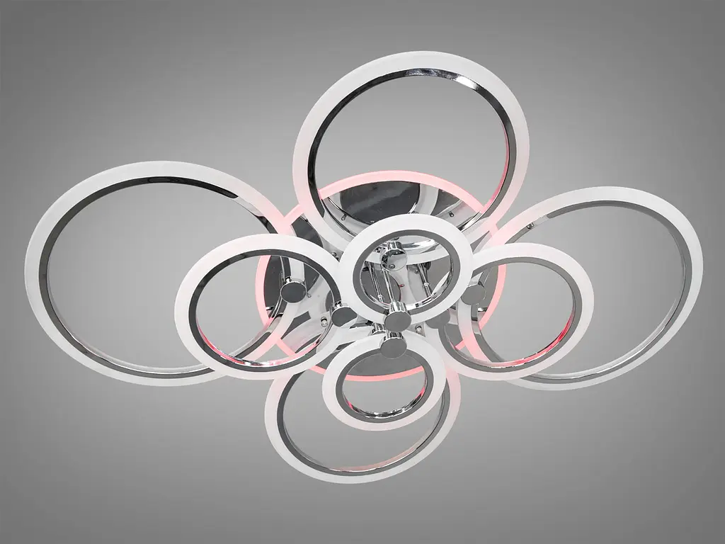 Люстра стельова LED Diasha A8022/8HR Ring, 175W, 3200K-6500K, акрил, сучасний стиль з пультом управління - фото 3