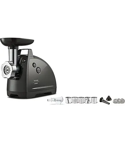 Tefal М'ясорубка HVB Plus, 2000Вт, 2.6кг/хв, 3 решітки, насадка для ковбас, кеббе, томатів, 5 терок, пластик/метал, чорний - фото 7