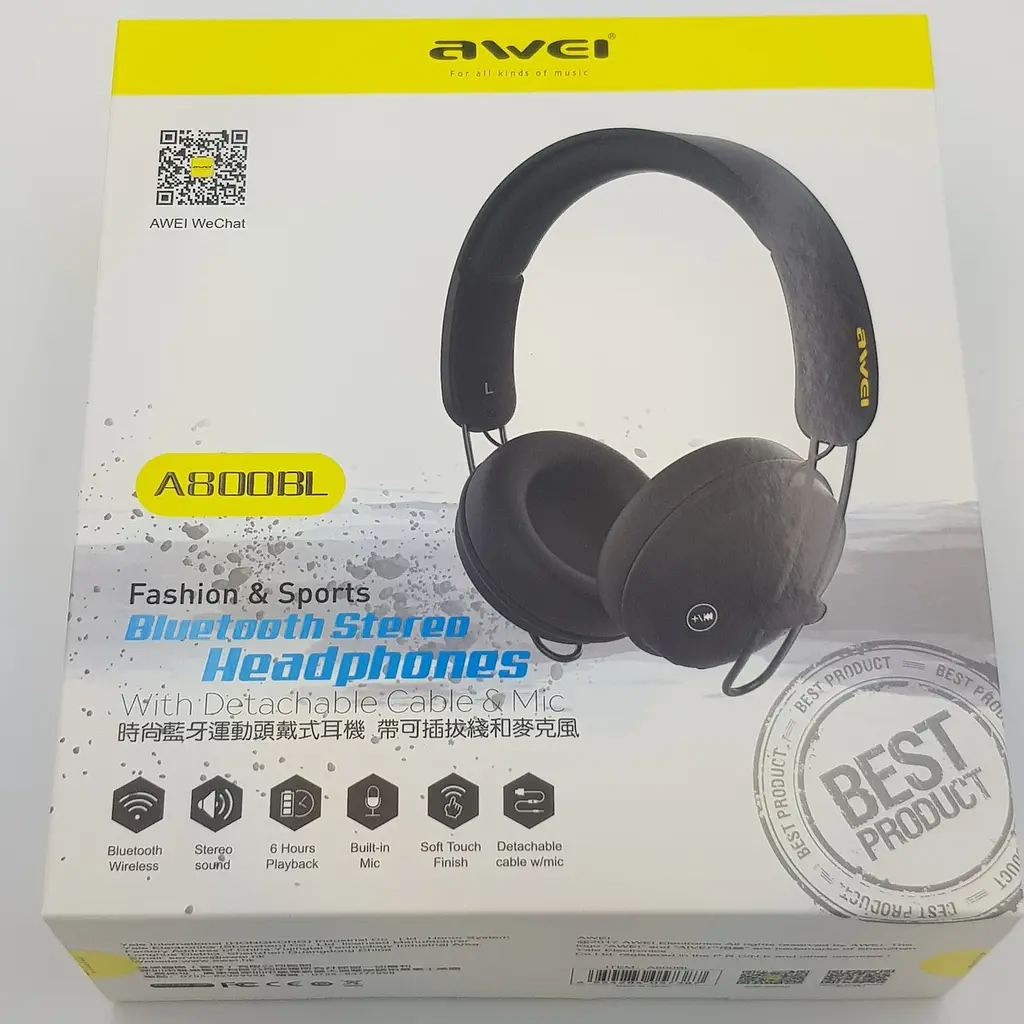 Бездротові навушники з мікрофоном Bluetooth гарнітура AWEI A800BL чорні - фото 7