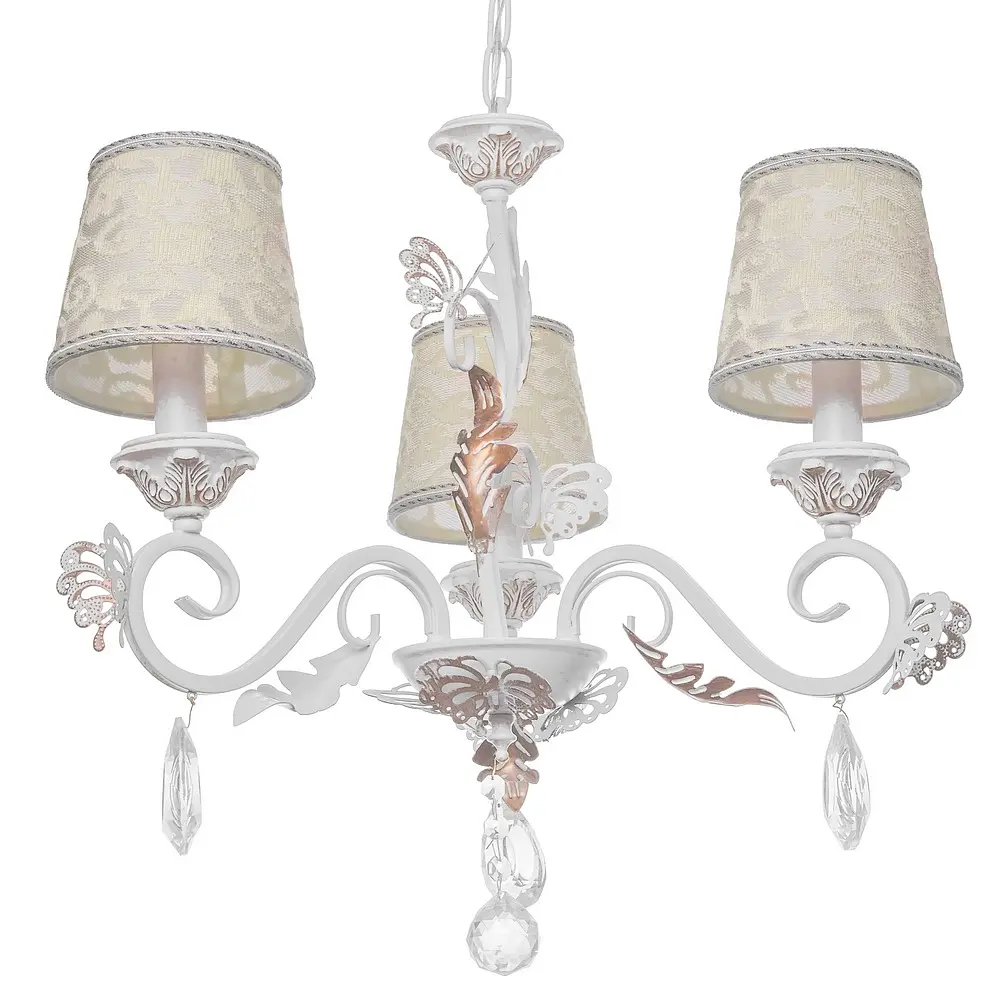 Люстра подвесная Brille прованс с абажуром E14 40W WH (BKL-664S/3) - фото 4