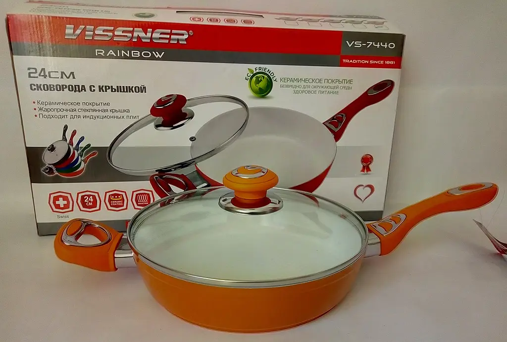 Сковорода Vissner VS 7440-24 см orange - фото 6