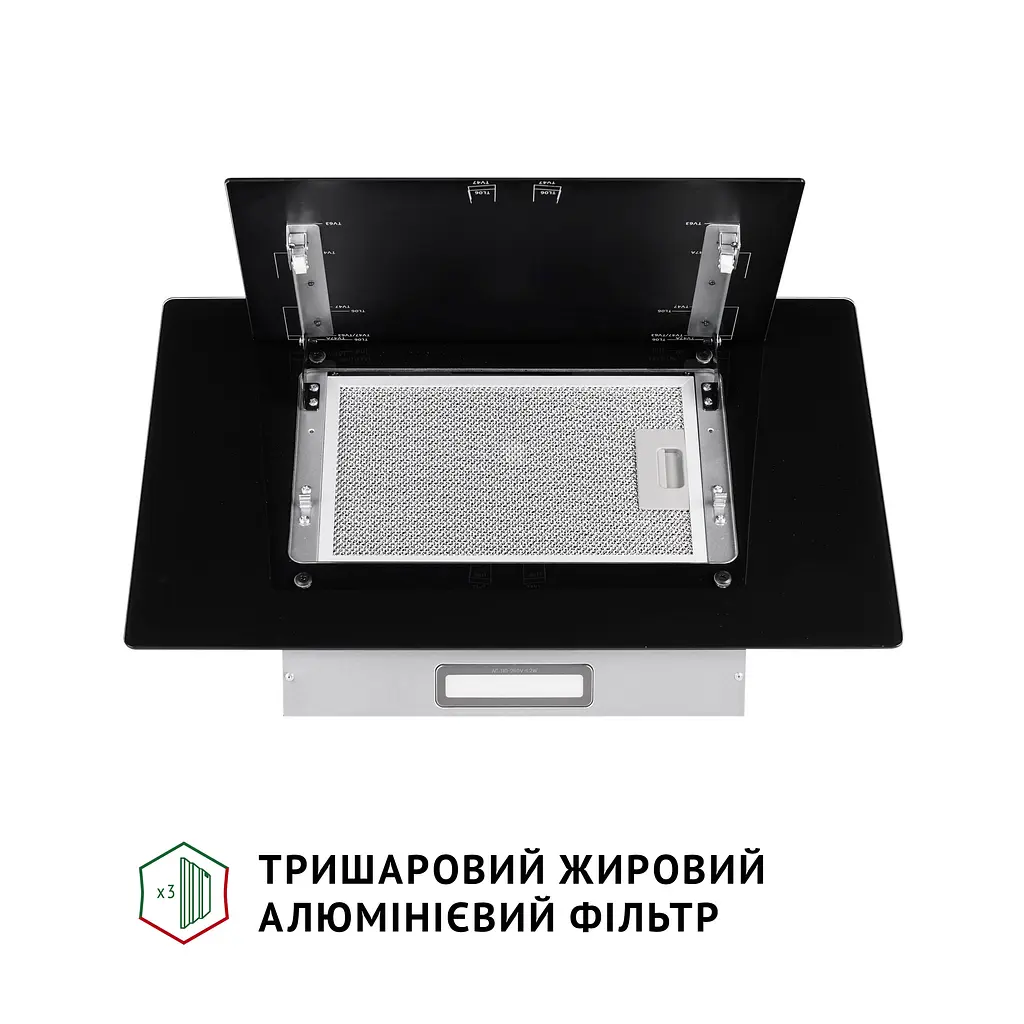 Витяжка декоративна похила PERFELLI DN 6142 BL LED - фото 6