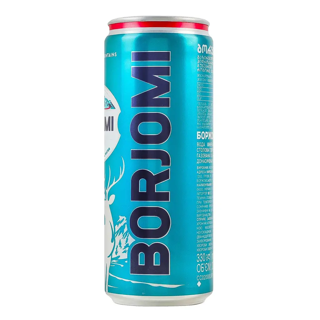 Вода минеральная Borjomi лечебно-столовая сильногазированная ж/б 0.33 л - фото 2