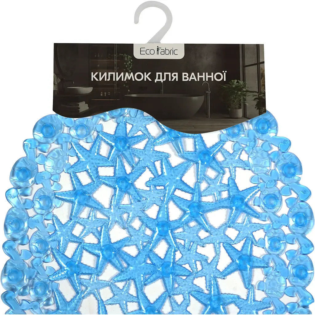Килимок для ванної Eco Fabric Морська зірка 68х37 см прозоро-синій (6837-006) - фото 5