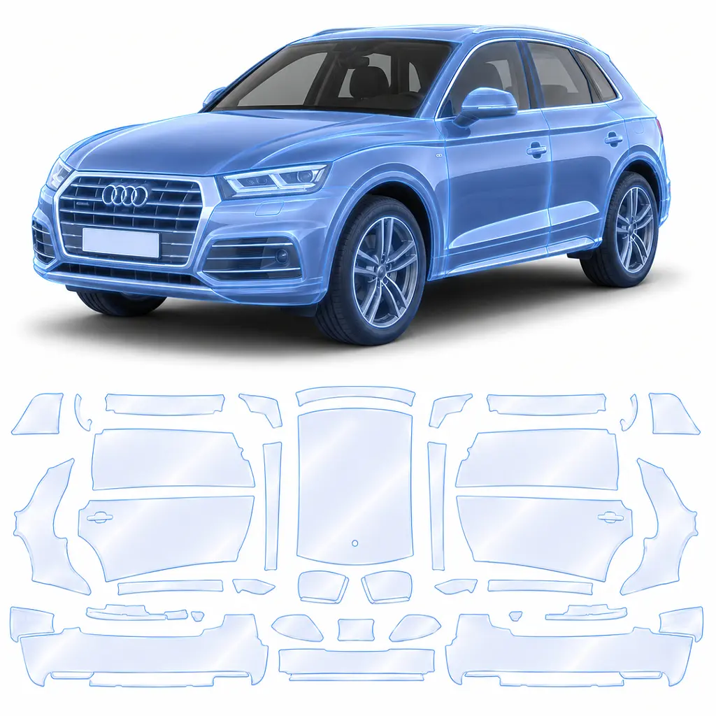 Антигравійна захисна бронеплівка за лекалами для Audi Q5 FY 2017-2020 - повний кузов