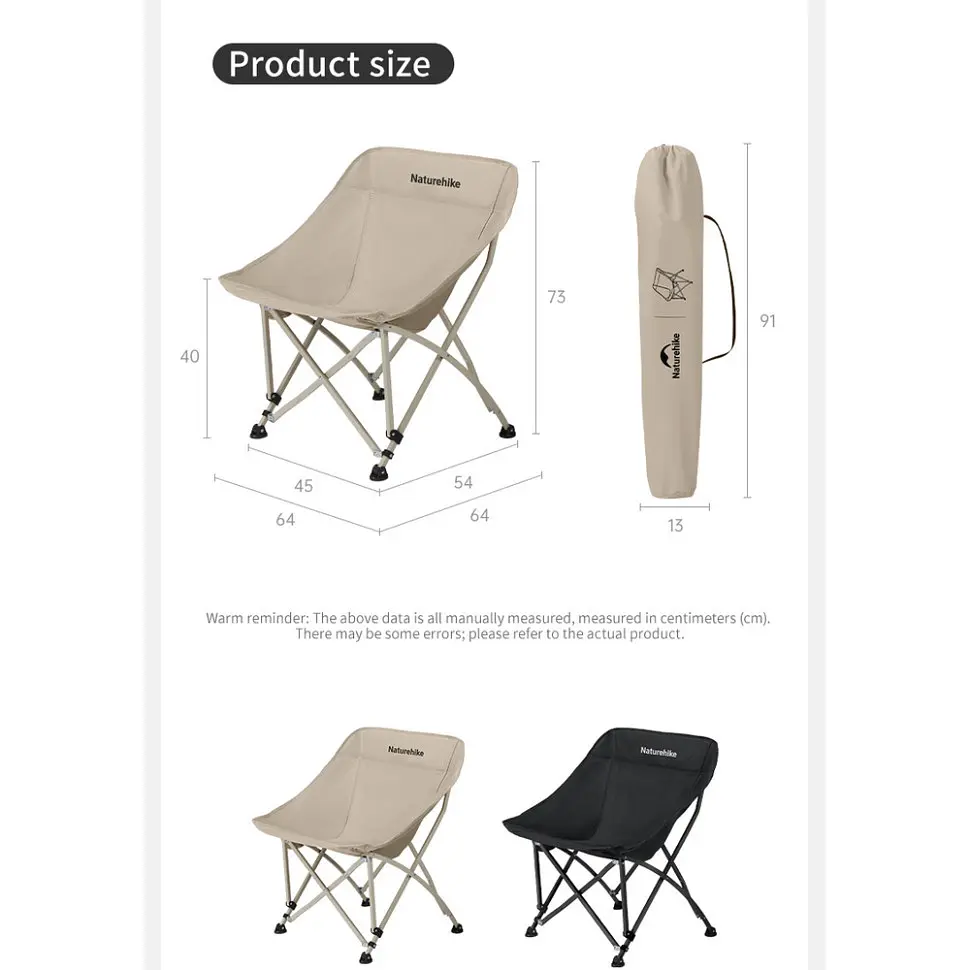 Стілець складаний Naturehike Stellaluna T04 CNK2550JJ022, вуглецева сталь, чорний - фото 3