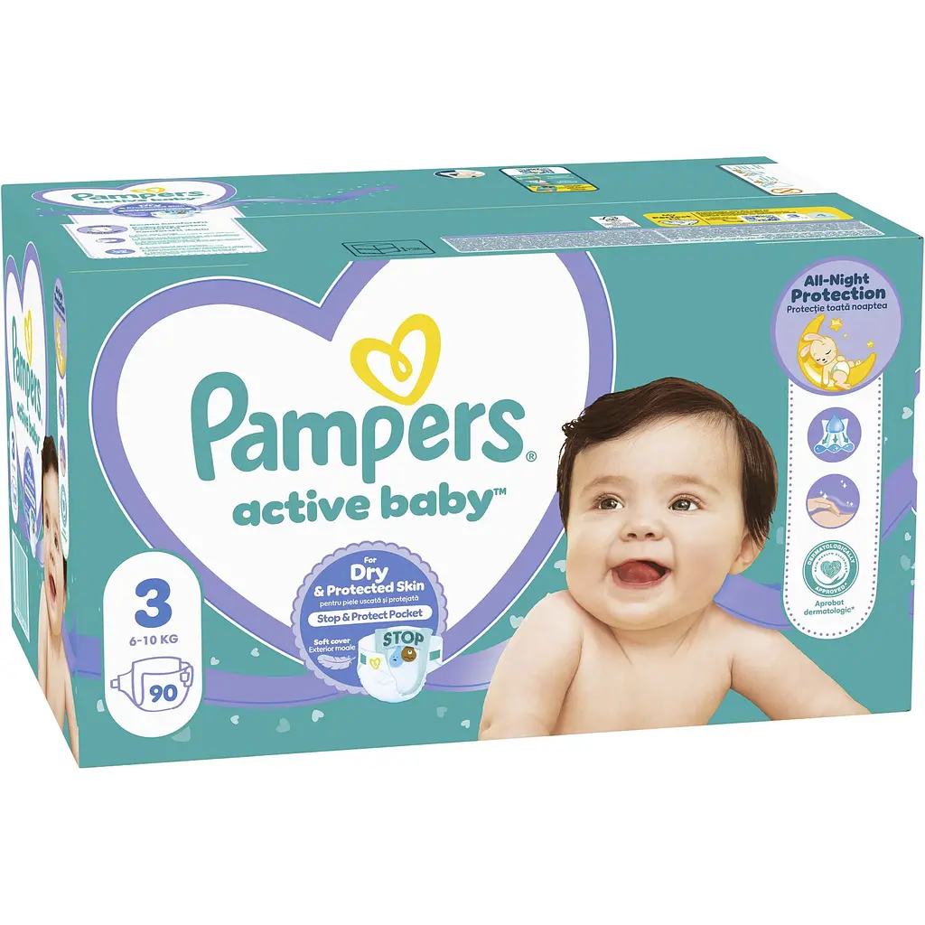 Набор подгузники Pampers Active Baby Размер 3 (6-10 кг) 90 шт.  - фото 2