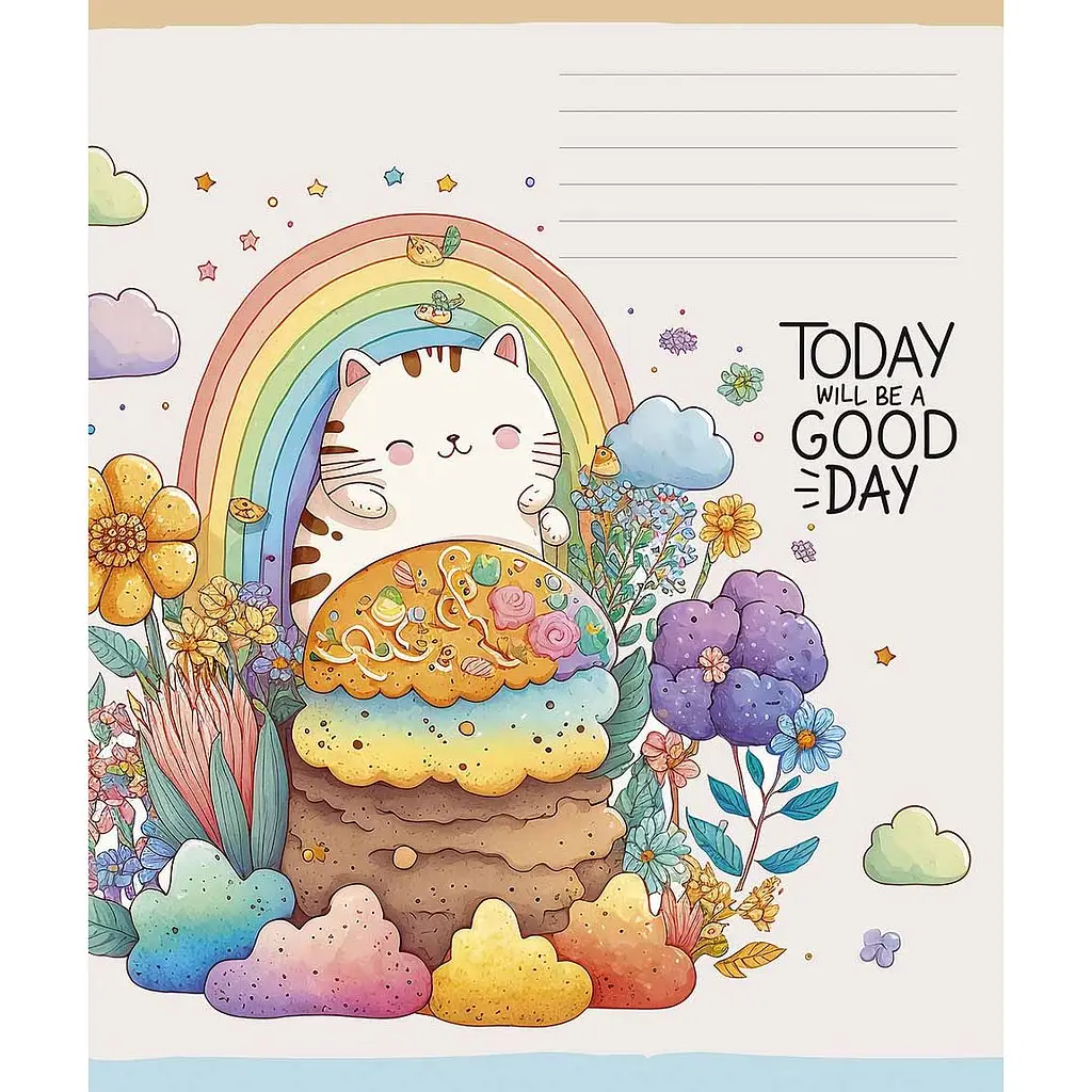 Зошит учнівський Школярик Аnime cats, у клітинку, 12 аркушів, ВД-лак, 30 шт. (012-3238K) - фото 5