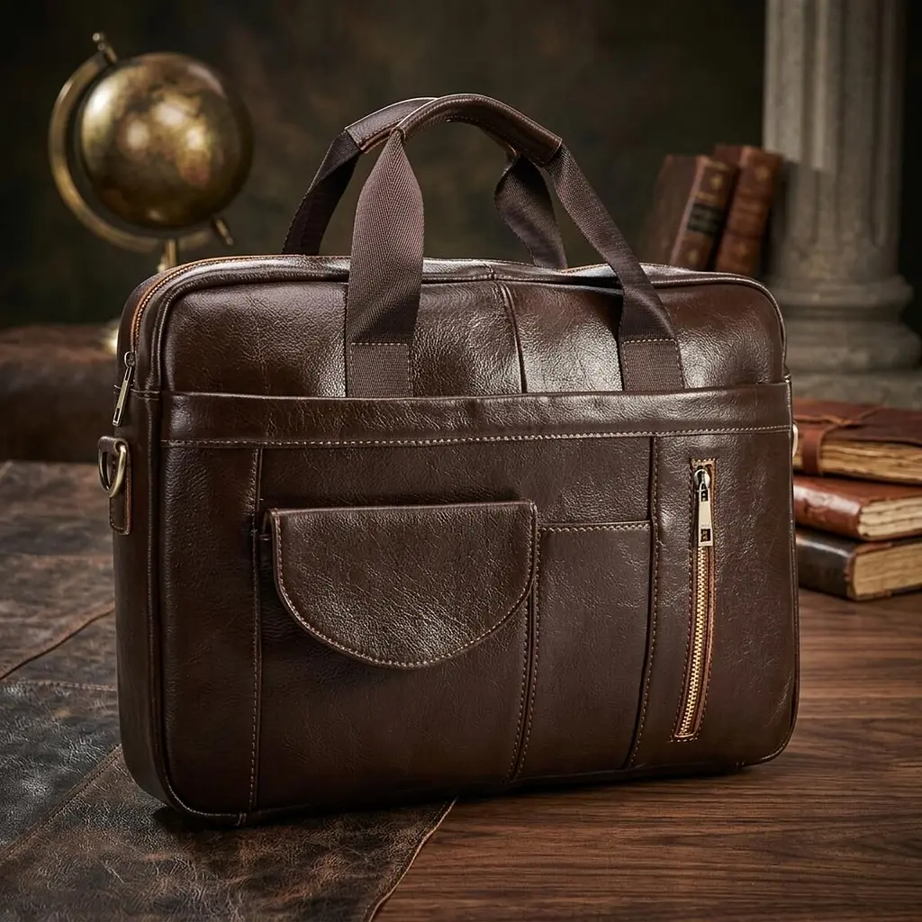 Сумка чоловіча під ноутбук 14882 Vintage коричнева - фото 4