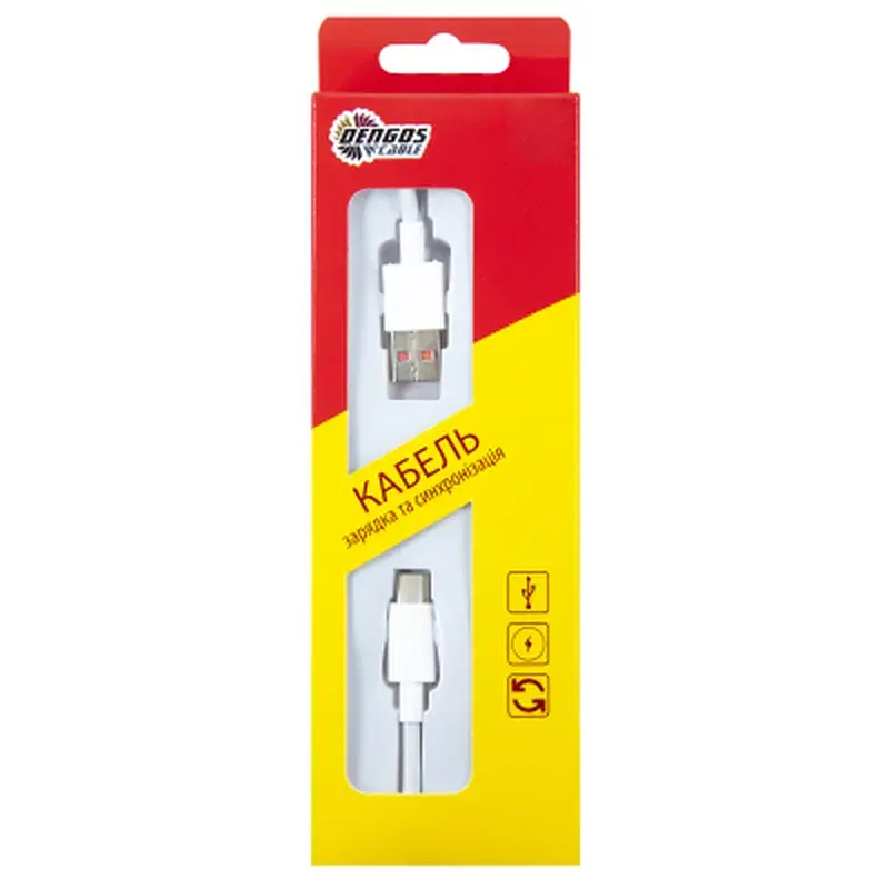 Дата кабель USB 2.0 AM to USB-C 1.0m 6A white Dengos (PLS-TC-6A-WHITE) - фото 2