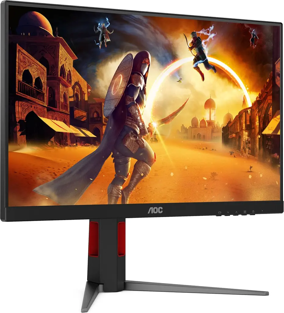 Монітор TFT 23.8" AOC 24G4HA, IPS, 200Гц, 2xHDMI, DP, HAS, Pivot, колонки, чорно-червоний (24G4HA) - фото 9