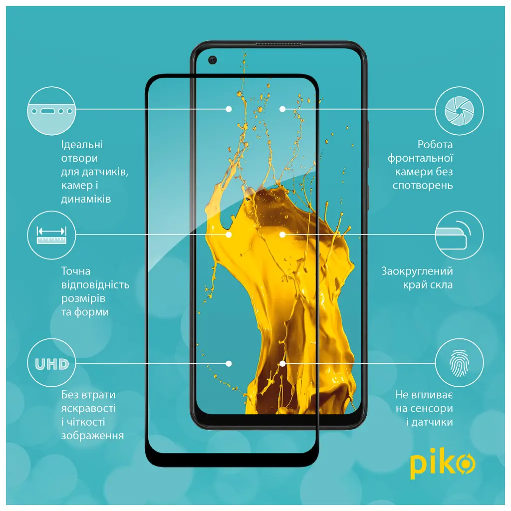 Скло захисне Piko Full Glue Oppo A78 Black (1283126582929) - фото 2