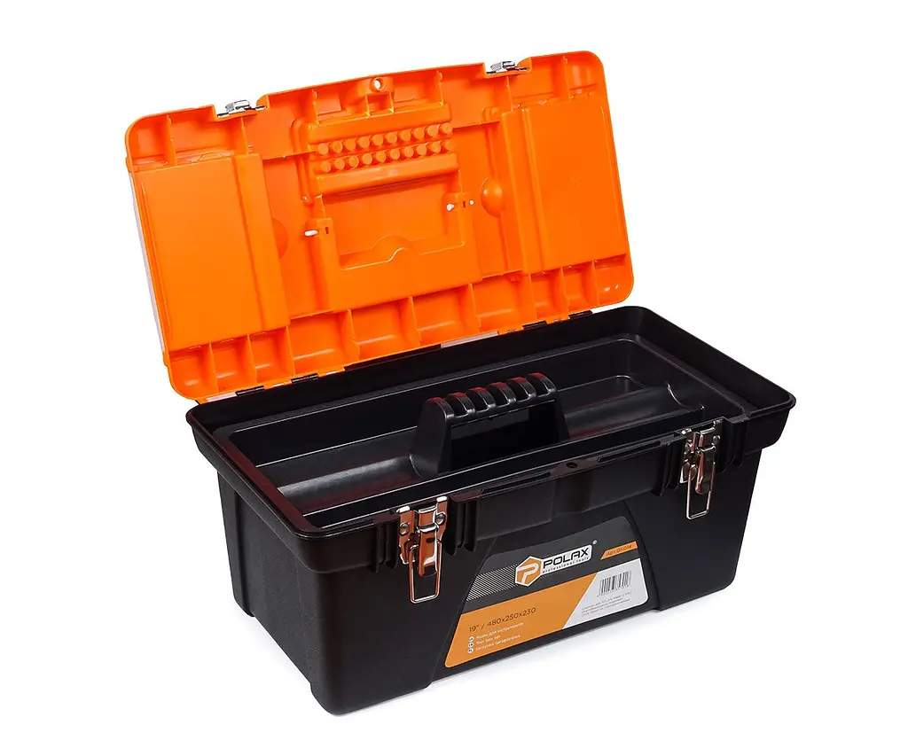 Ящик для інструментів Polax пластиковий з металевим замком 19" (01-0144) - фото 2