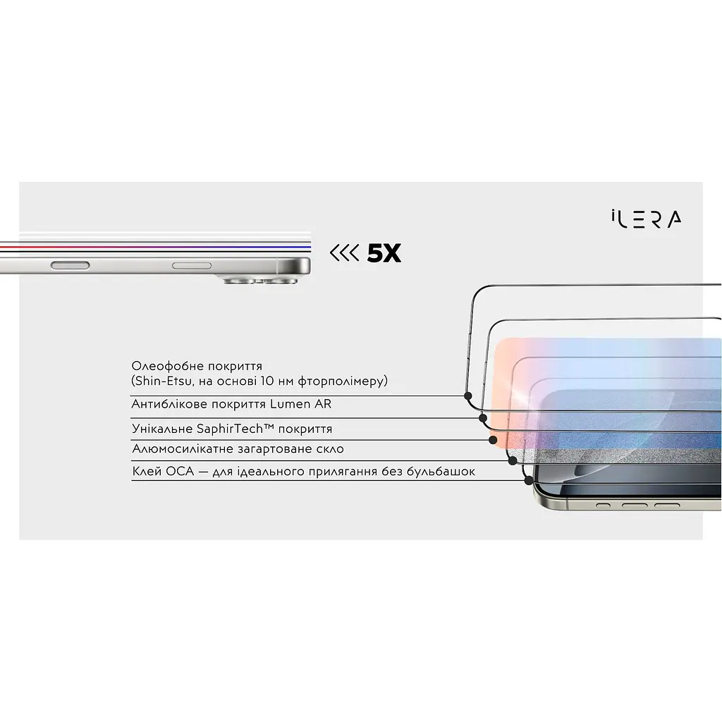 Захисне скло iLera Sapphire Ultra + для Apple iPhone 17 Pro Max (ILSPDLPL17PrMx) [144400] - фото 4