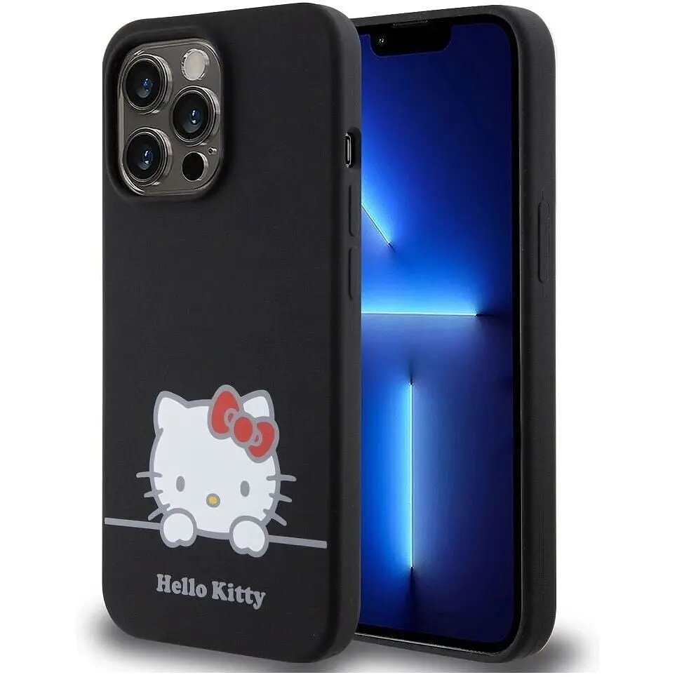 Чохол Hello Kitty Liquid Silicone для Apple iPhone 13 Pro (3666339187187) Black