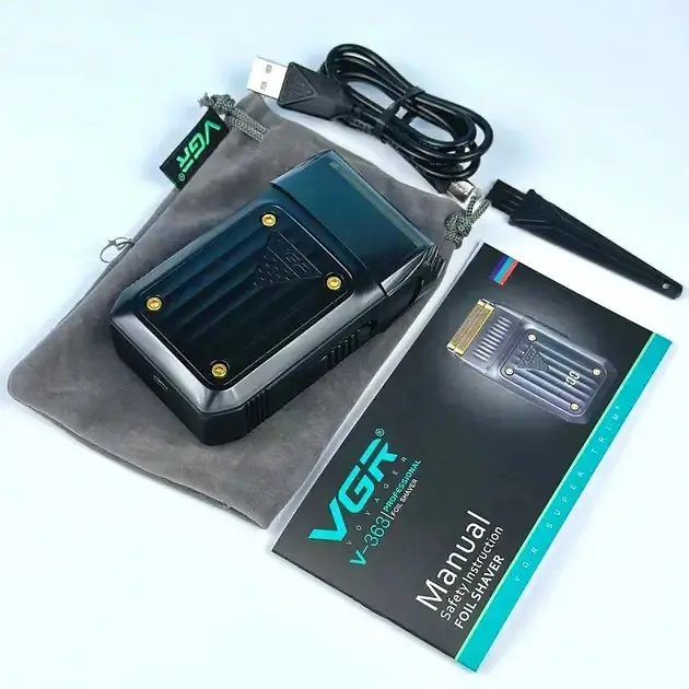 Аккумуляторная электробритва-шейвер VGR V-363 бритва с дисплеем и USB-заряжанием - фото 2
