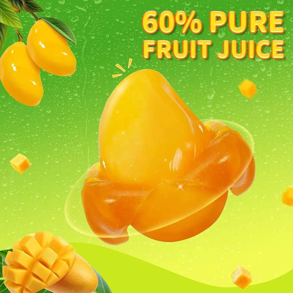 Жувальні цукерки Amos Peelerz Gummy Mango 85г - фото 6