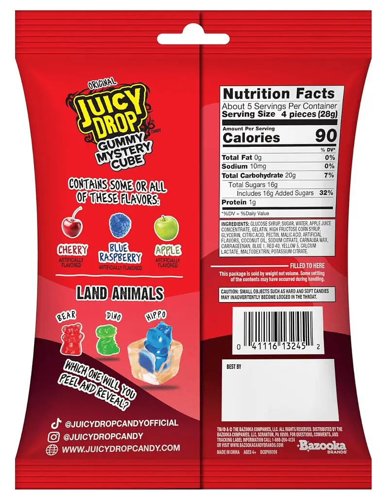 Жувальні цукерки Amos Juicy Drop Gummy Mystery Cube Original 142г - фото 6