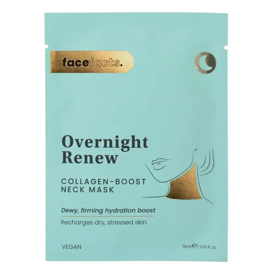 Коллагеновая маска для шеи Face Facts Overnight renew 3 по 15 мл - фото 2