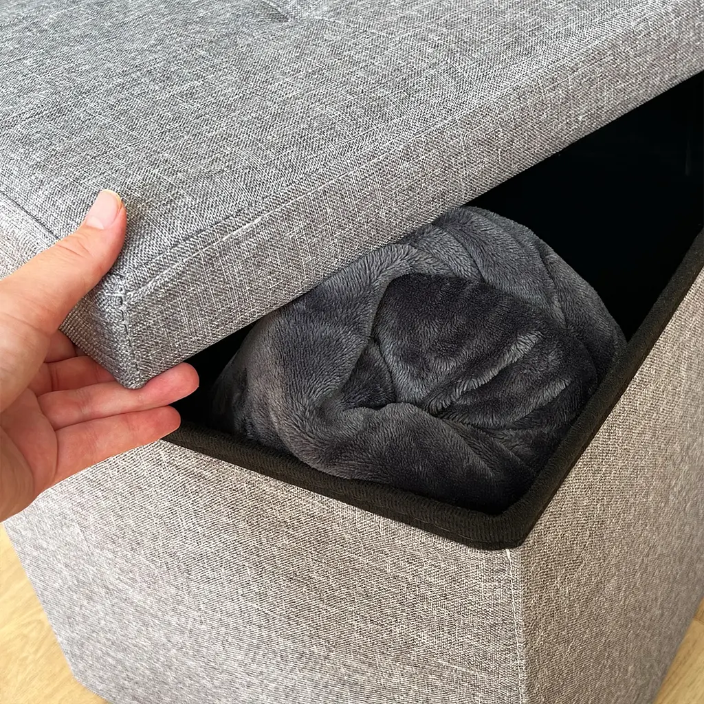 Пуф для хранения МВМ My Home 380х380х380 мм серый (TH-03 GRAY) - фото 9