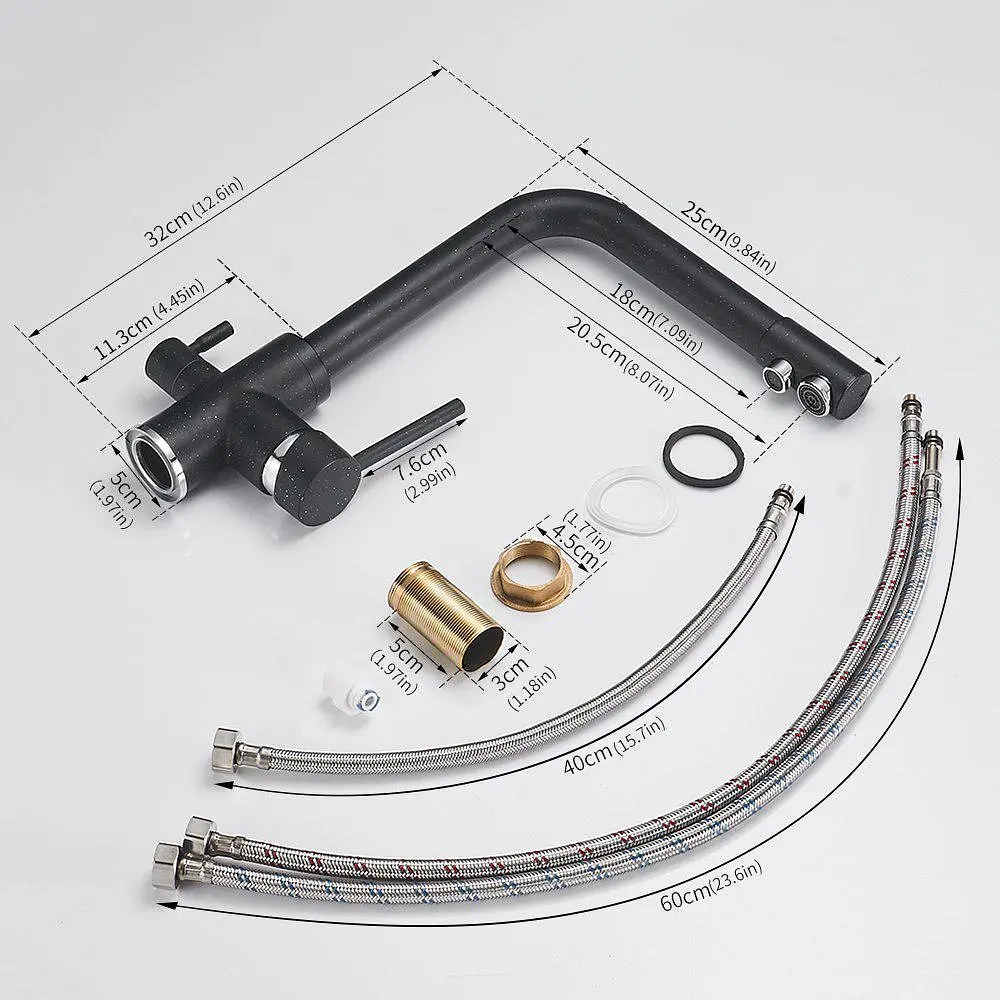 Змішувач комбінований для кухні Zegor SAF18-A092KS осмос чорний 30412 - фото 4