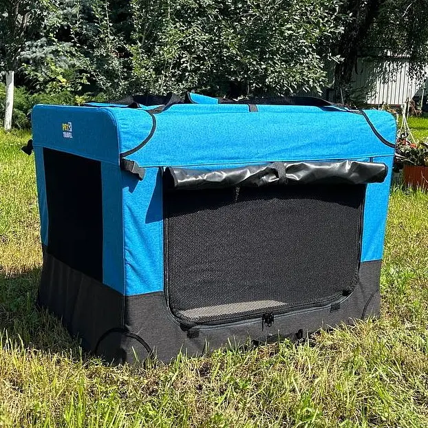 М'яка клітка-переноска для собак Pet Travel II Blue-black