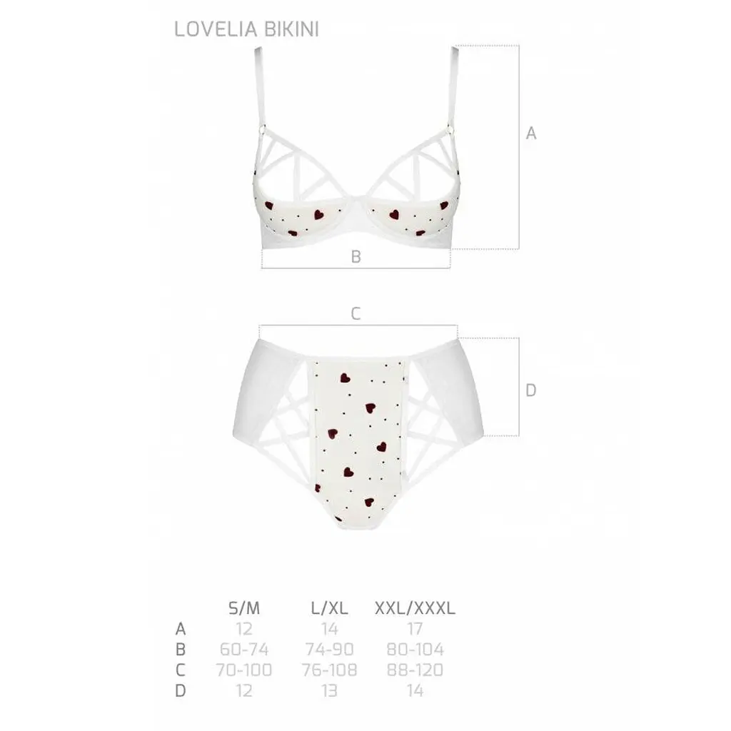 Еротичний комплект з малюнком Passion LOVELIA BIKINI L/XL, white - фото 5