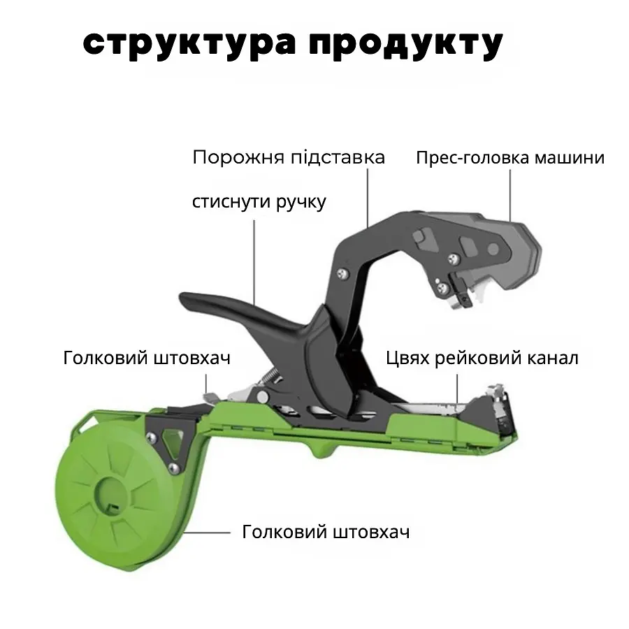 Набір для підв'язування рослин, садовий степлер, 10 рулонів стрічки, 10000 скоб, тапенер - фото 13