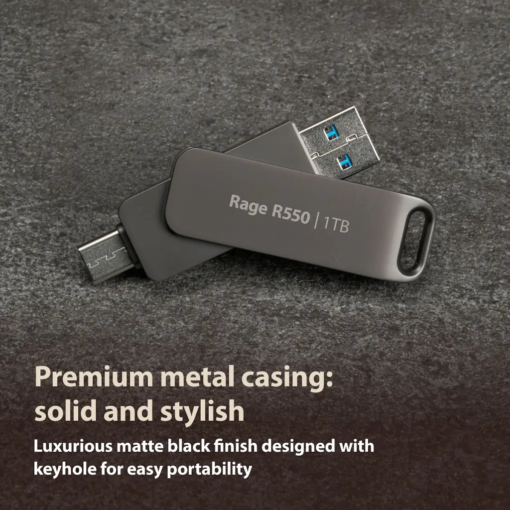 USB флеш накопитель Patriot 64GB Rage R550 Matte Black USB/Type-C 3.2 (PE64GR550DSAD) - фото 6