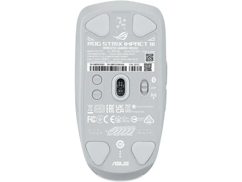 Миша Asus ROG Strix Impact III Wireless White (90MP03D0-BMUA10) - фото 7