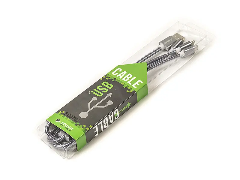 Кабель PowerPlant 2.1A 3-в-1 USB AM - Type-C/Lightning/Micro, 1.2м, сірий (CA910663) - фото 3