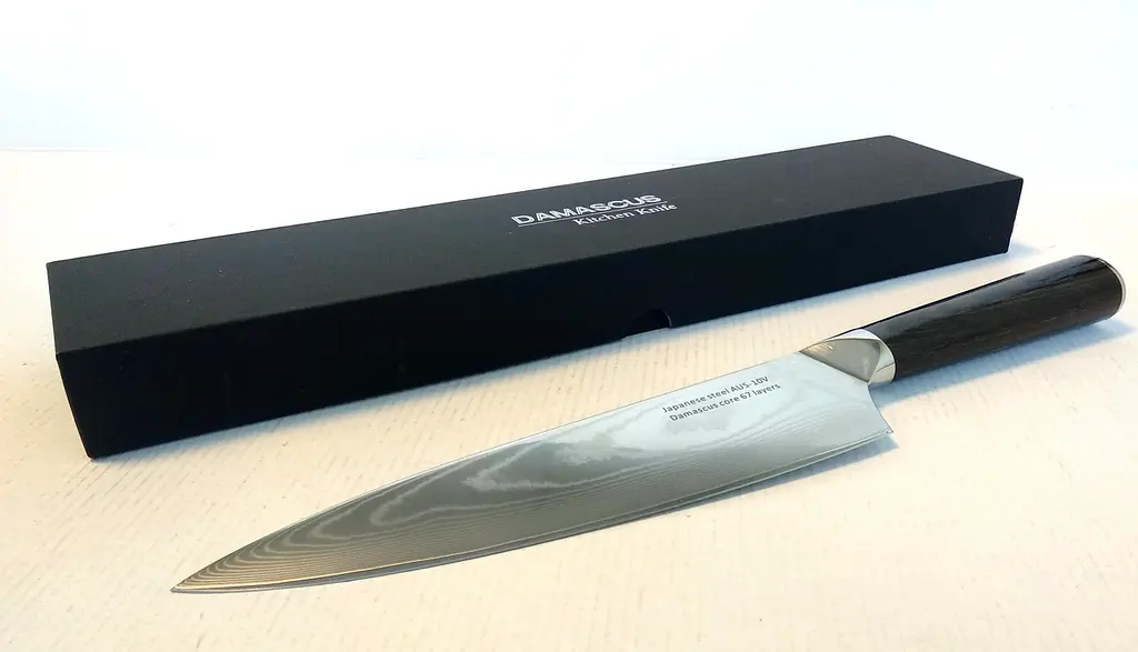 Ніж кухарський 20 см Damascus DK-HJ 6005 AUS-10 Дамаська сталь 67 шарів - фото 3