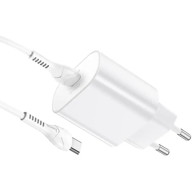 Адаптер мережевий HOCO Type-C to Type-C Cable Jetta charger set N22 25W білий - фото 3