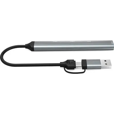 Концентратор Dynamode 5-in-1 USB Type-C/Type-A to 1хUSB3.0 2xUSB 2.0 card-reader SD/MicroSD (DM-UH-514) - фото 2