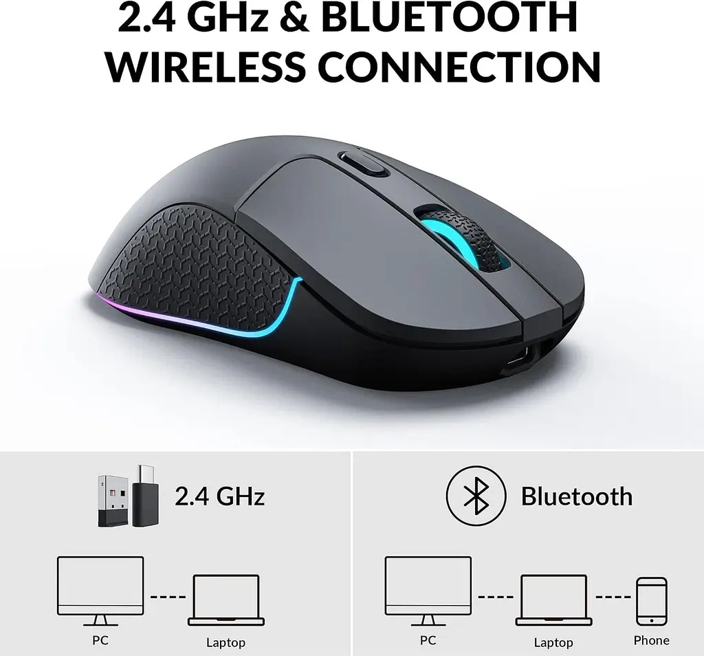 Миша Keychron M3 BT/WL/USB-A/USB-C Black (M3-A1) - фото 4