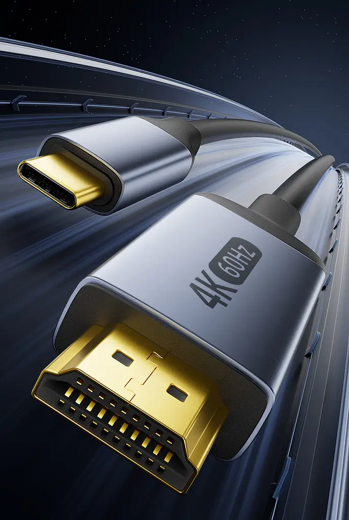 Кабель-перехідник Digital ZX167 USB Type-C - HDMI 4K 60Hz 2 м Чорний (HDMIC4K-2m) - фото 6