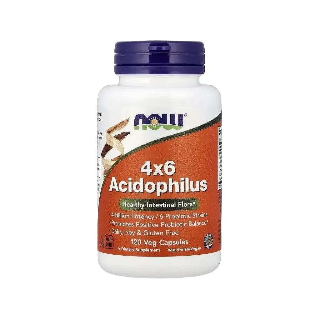 Вітамінно-мінеральний комплекс Now Foods Probyotycheskyy kompleks, 4x6 Acidophilus, 120 vegetaryanskykh k (NF2922)