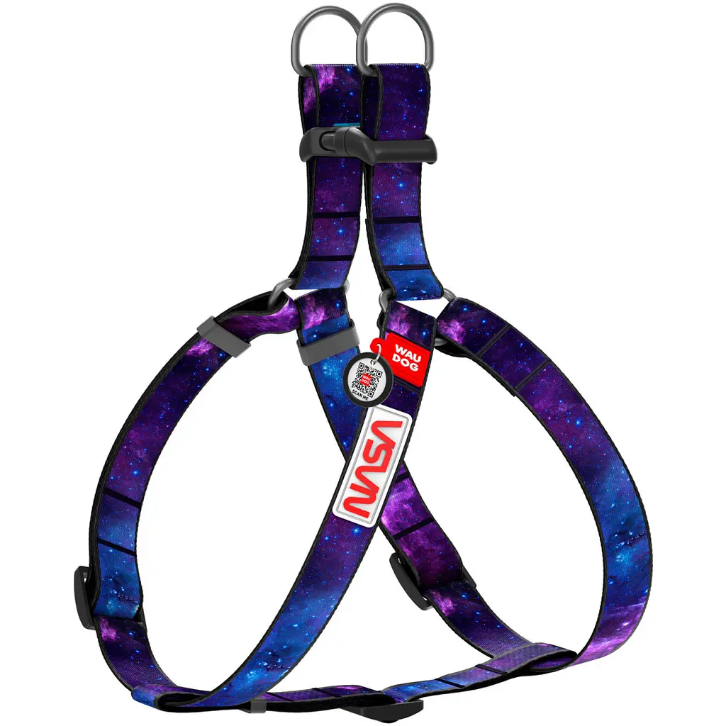 Шлея для собак Waudog Nylon з QR-паспортом NASA21 M (4801-0148)