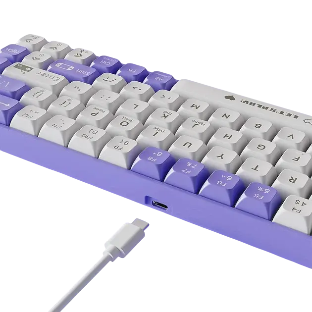 Клавіатура Ajazz AK680 Wired Red Switch RGB White Purple - фото 4