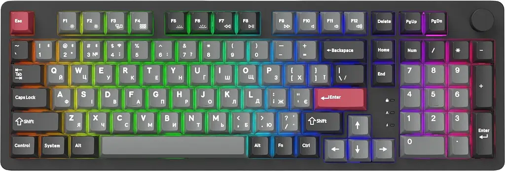 Клавіатура бездротова GamePro Asgard Drakkar Keychron Super Red Switch Black (MK305BK) - фото 5