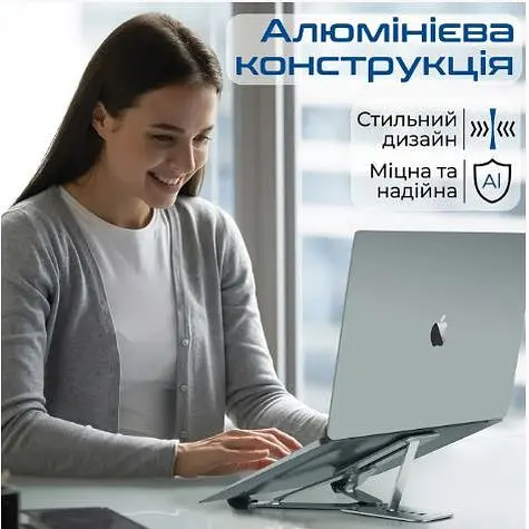 Подставка для ноутбука Promate PocketMount Grey (pocketmount.grey) - фото 6