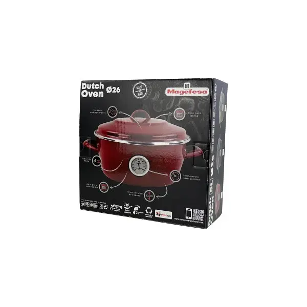 Каструля-жаровня з кришкою Vitrinor Dutch Oven 2111691 26 см 5 л червона - фото 7