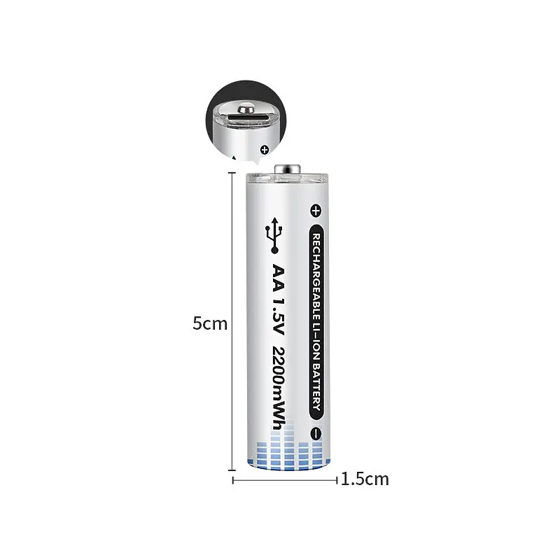 Комплект батарейок 2хAA з роз'ємом Type-C на 1.5V/3500mWh - фото 5