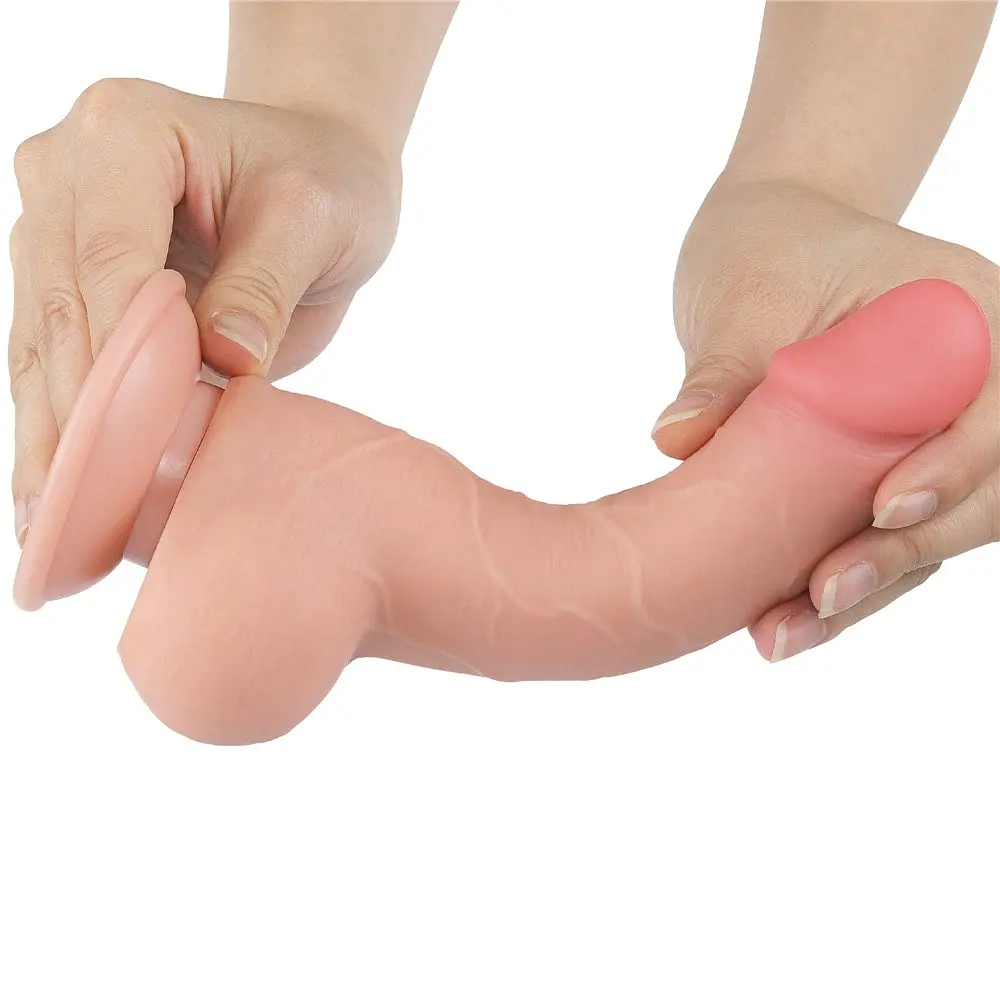 Фаллоимитатор Sliding-Skin Dual Layer Dong 7.5'' 19.5 см телесный - фото 4
