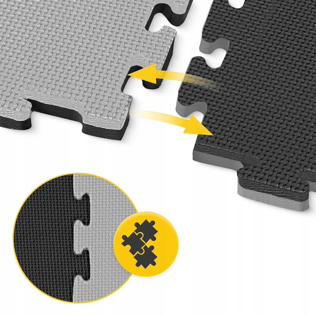 Мат-пазл (ласточкин хвіст) 4FIZJO Mat Puzzle EVA 100 x 100 x 2 cм Black/Grey (P-5907739316226) - фото 9